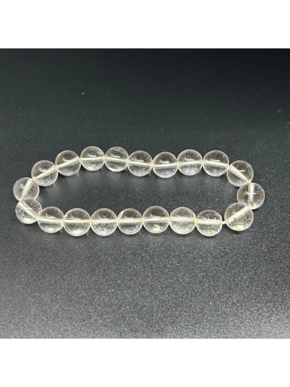 Natural Quartz Crystal Bracelet Beaded Healing Clarity Minimalist READ 6.5